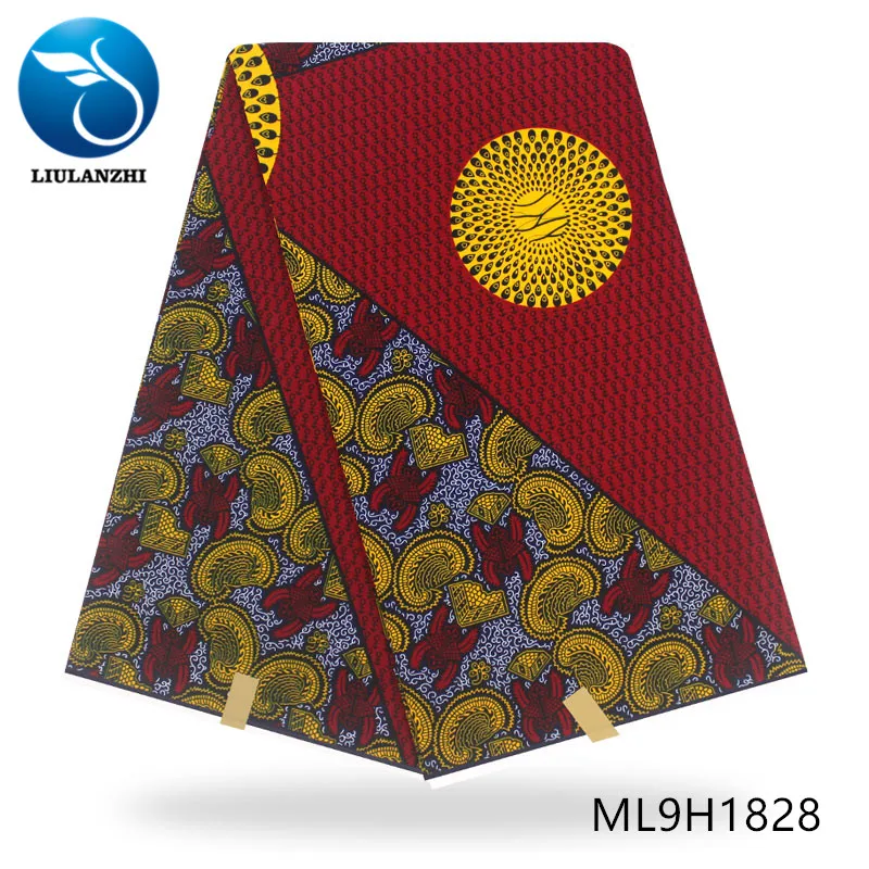 ML9H1828 LIULANZHI(6yards/lot) ankara wax fabrics veritable wax fabric New arrival african wax printing fabrics ML9H1820-ML9H1833 - Цвет: ML9H1828