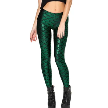 

New Top Sale Colorful 3D Digital Print Women Fish Scale Leggings
