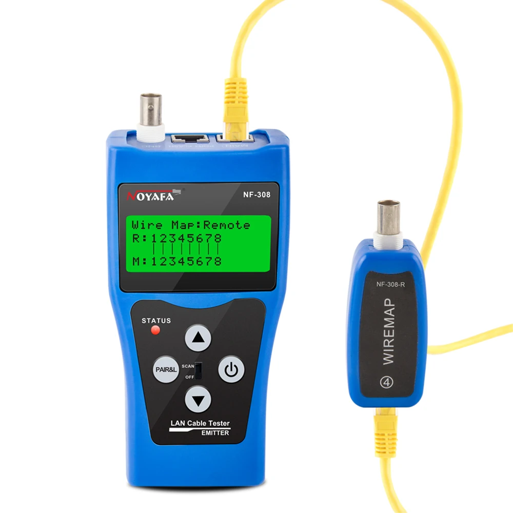 NOYAFA NF-308 네트워크 케이블 테스터, LAN 측정 길이 케이블, 연결성 테스트 와이어 트래커, BNC RJ45 RJ11 이더넷 케이블 트래커