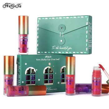 

Matte Velvet Liquid Lipstick 6 pcs/Set Sunset Matte Lip Gloss Shiny Sexy Waterproof Charming Lipstick Non-Stick Cup