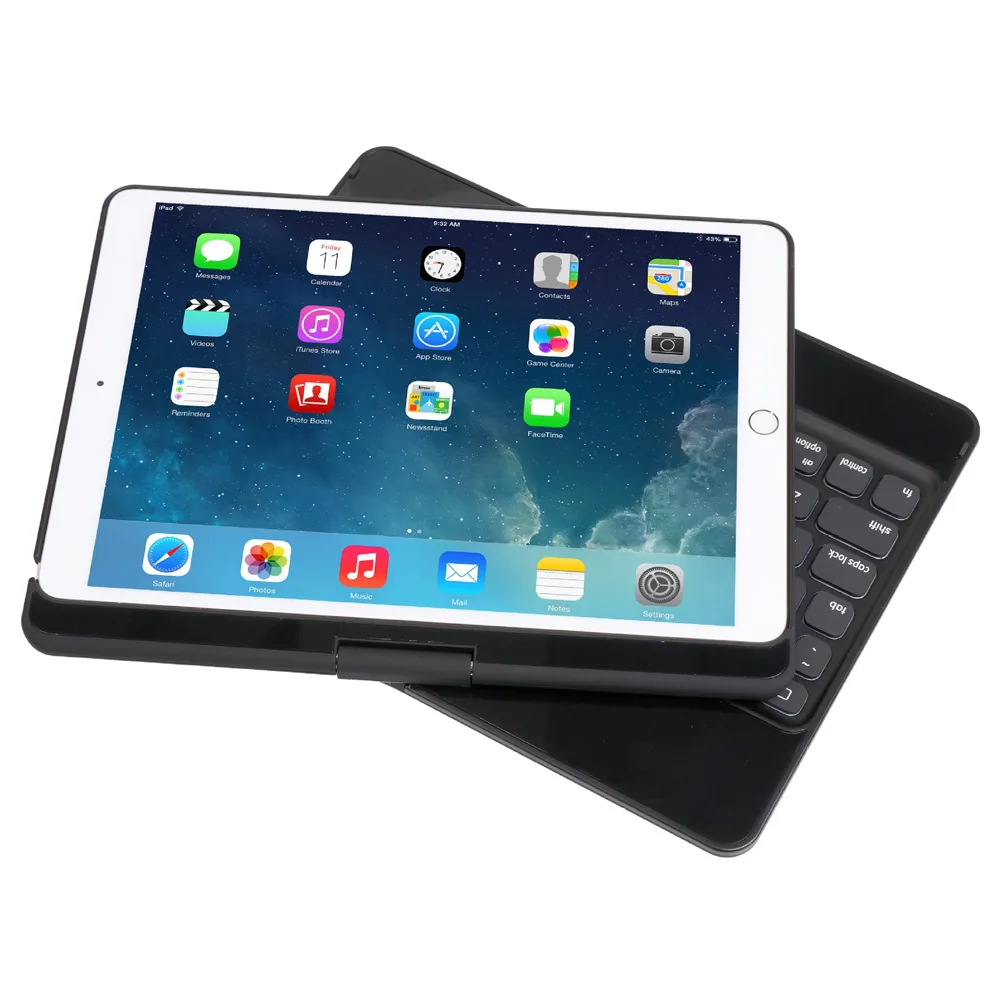 

360 Rotate Wireless Keyboard Case Smart Folio Back Cover with Backlit for iPad 10.2 S888