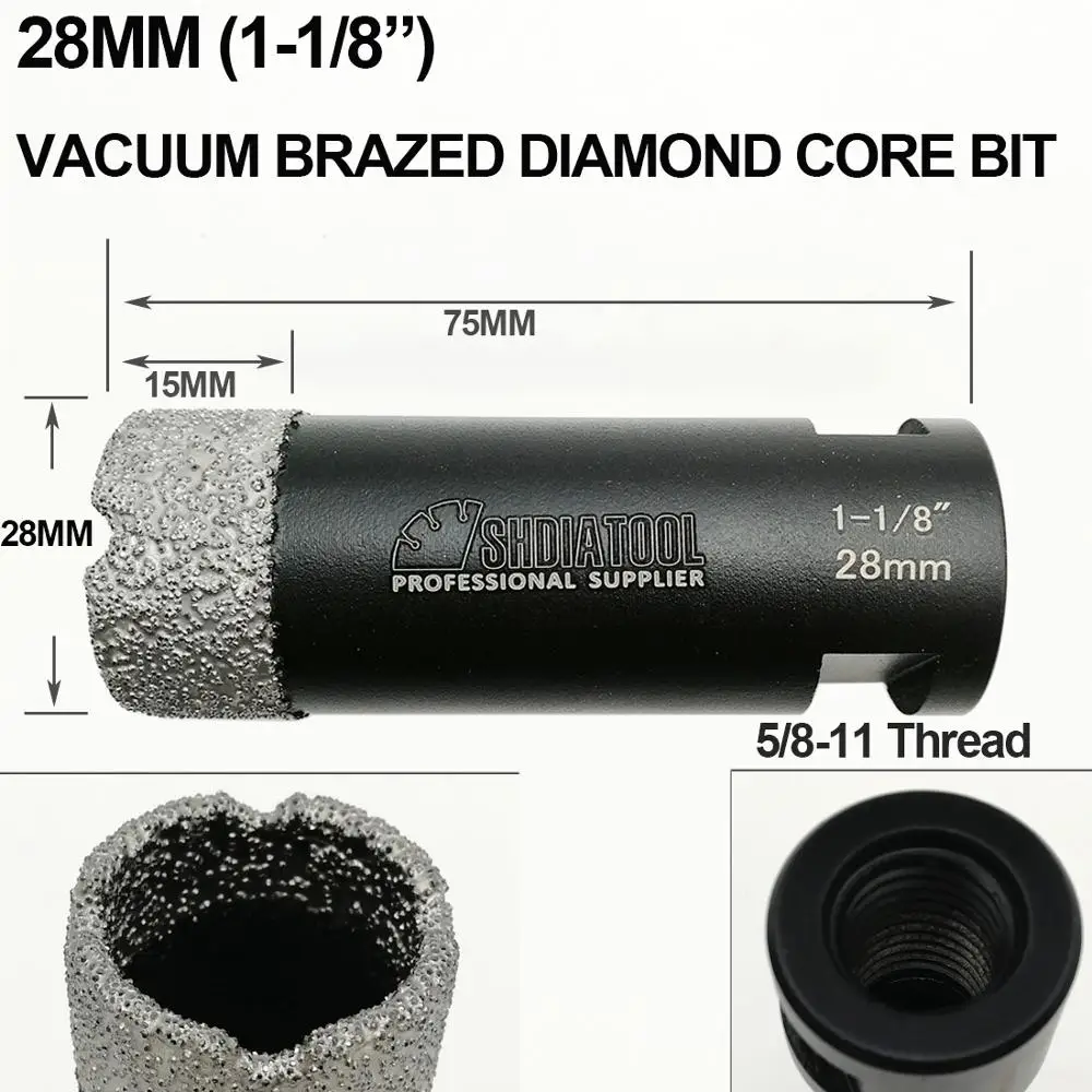 Diatool 2 шт. ВАКУУМНОЙ ПАЙКИ DIAMOND сухой бурения биты с 5/8-11 соединение сверла 19 мм/25/ мм/28 мм/32 мм/35 мм/38 мм/45 мм/51 мм