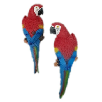 

Resin Simulation Parrot Statue Wall Mounted DIY Outdoor Garden Tree Decoration Parrot Sculpture for Home Office Garden Decor Orn