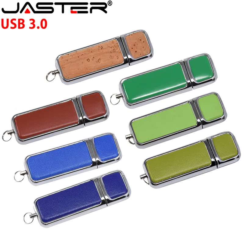 JASTER USB 3 0 кожаный usb флэш накопитель с логотипом клиента металлическая коробка
