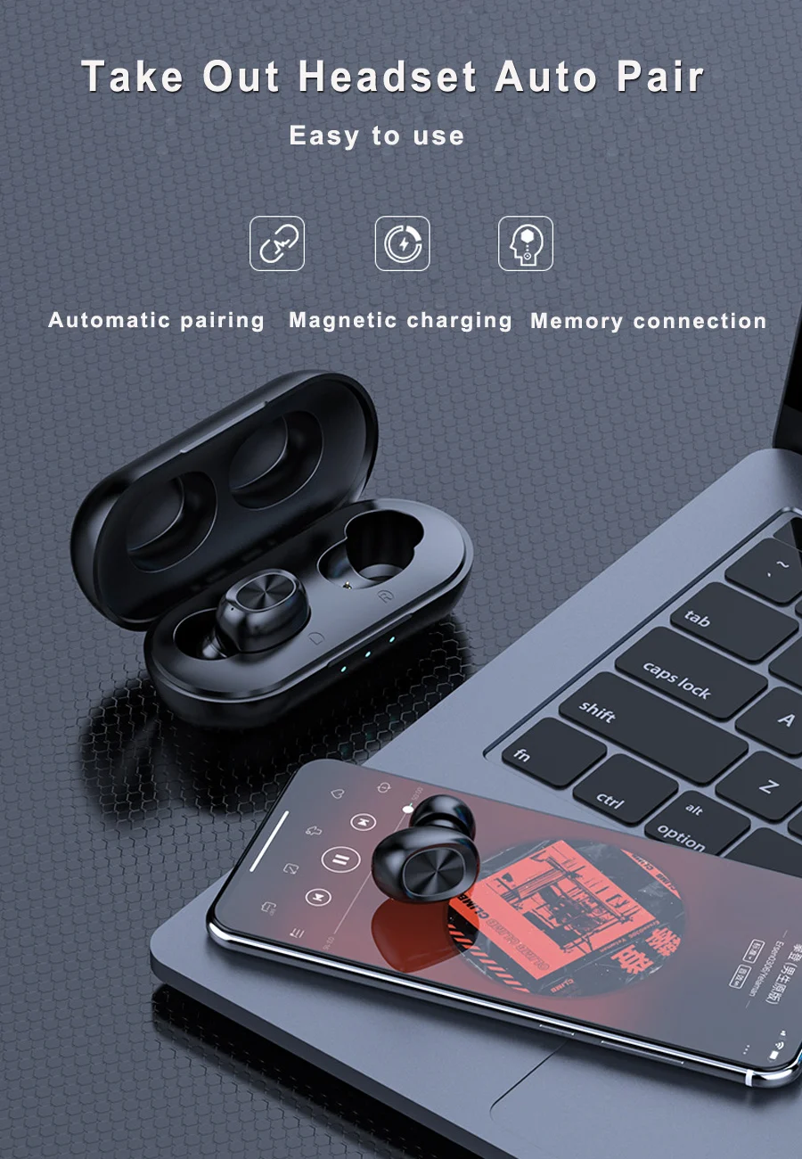 bluetooth fones com microfone caixa carregamento