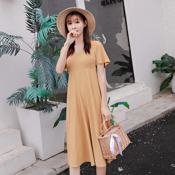 

619# Summer Casual Thin Maternity Nursing Dress Breastfeeding Clothes for Pregnant Women Slim Pregnancy Breast Feeding Clothing