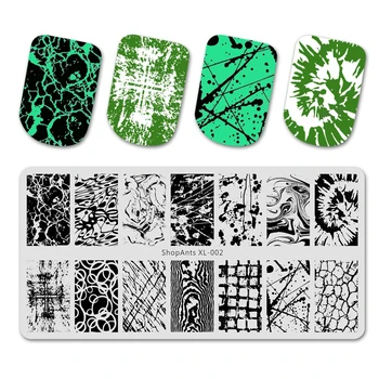 

ShopAnts Stainless Steel Nail Stamping Plates Stencil Striped Geometric Wave Circle Crack Patterns Nail Art Stamps Template
