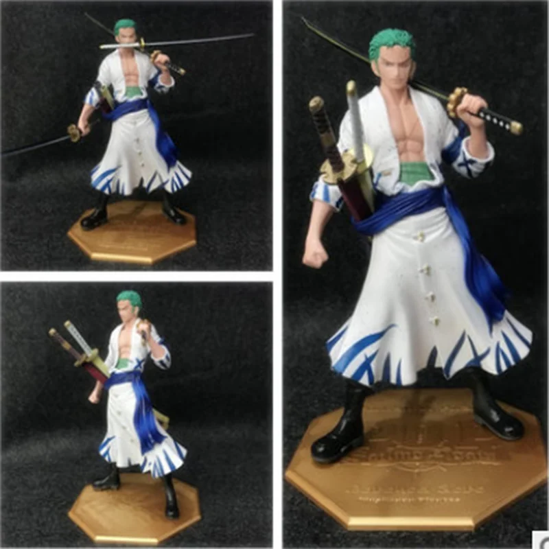 23cm Japan One Piece Roronoa Zoro Action Figure Anime Three Swordsman White Clothes Pvc Collection Model Dolls Toy Boys Gifts Action Figures Aliexpress