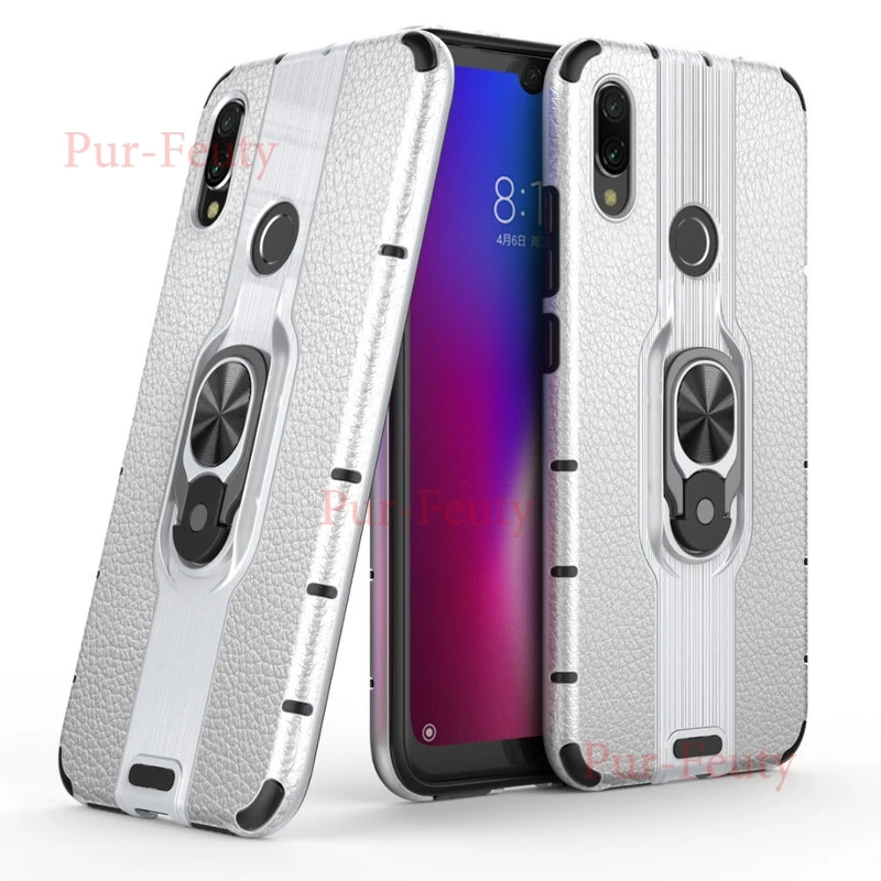 Чехол на Xiaomi Redmi Note 7 M1901F7C Броня Мягкий противоударный силиконовый бампер магнитное кольцо Броня чехол для Redmi Note 7 Pro