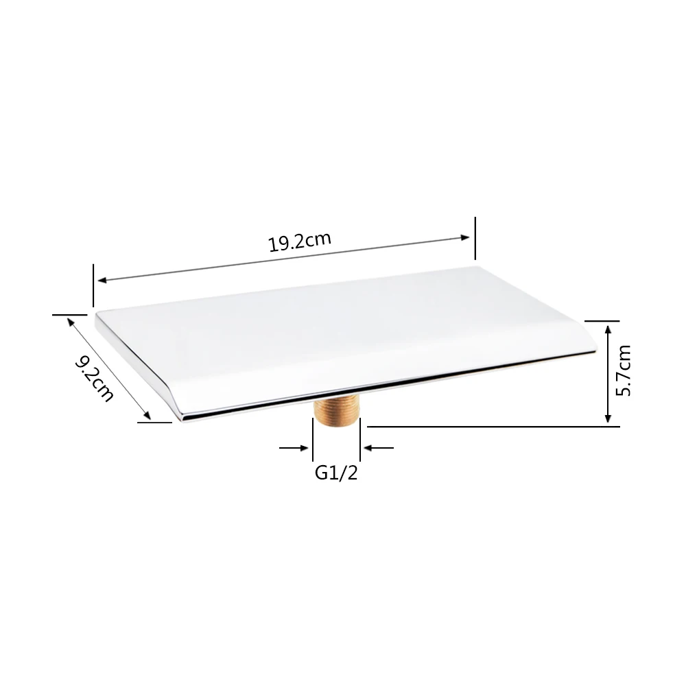 Stainless Steel Chromed Bathtub Waterfall Spout Bathtub Waterfall inlet Handle Shower Switch Valve 6