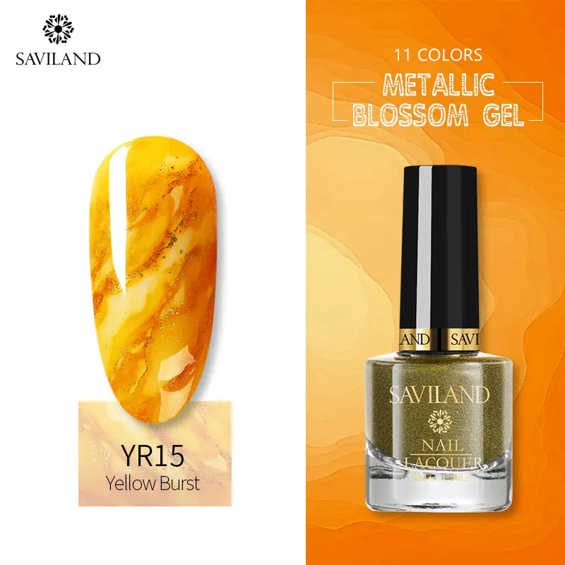 SAVILAND Nails Art DIY Металл под мрамор цветок Гель-лак для ногтей акварель прозрачный Цветущий синий фиолетовый рисунок цветок чернила эффект гель - Цвет: YR15