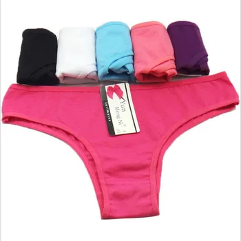

WTEMPO 6 Pcs/Lot Newest Panties Women Girl Casual Briefs Lingerie Female Underpants Panty thongs g string tangas women sexy