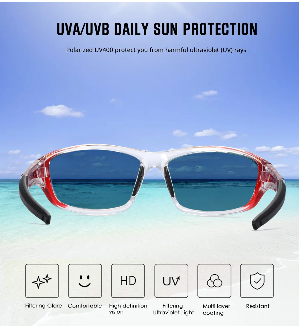 KDEAM Verbesserte TR90 männer Sonnenbrille Polarisierte Sport Angeln Die Einzigartige Flexible Sonnenbrille Männer Outdoor Lebensstile Brille – Detail 3