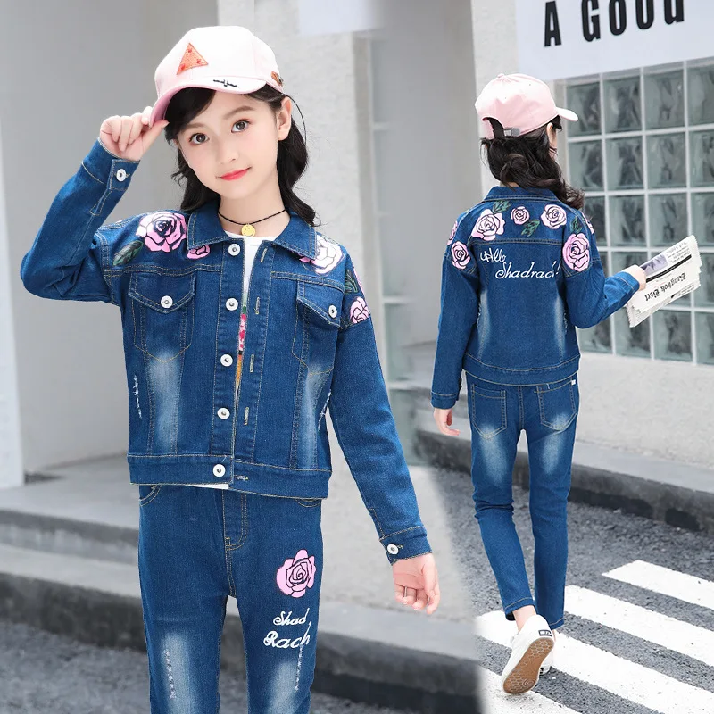 

Girls Spring And Autumn 2019 New Style Korean-style Fashionable Set Two Three-piece Set Fashion Clothing Big Boy Children Wester