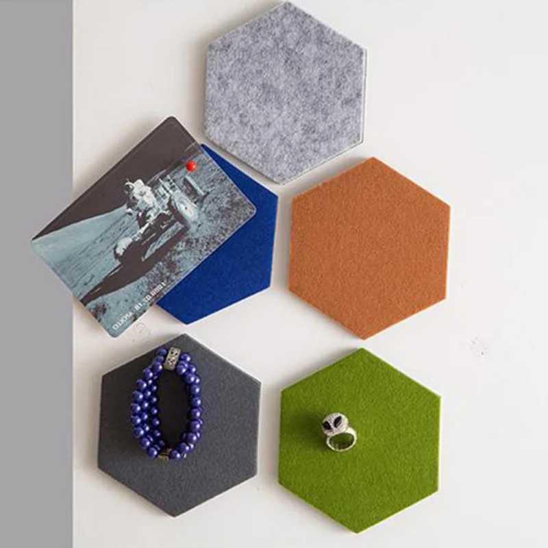 Multicolor Wall File Storage Hexagonal Message Board Creative Felt
