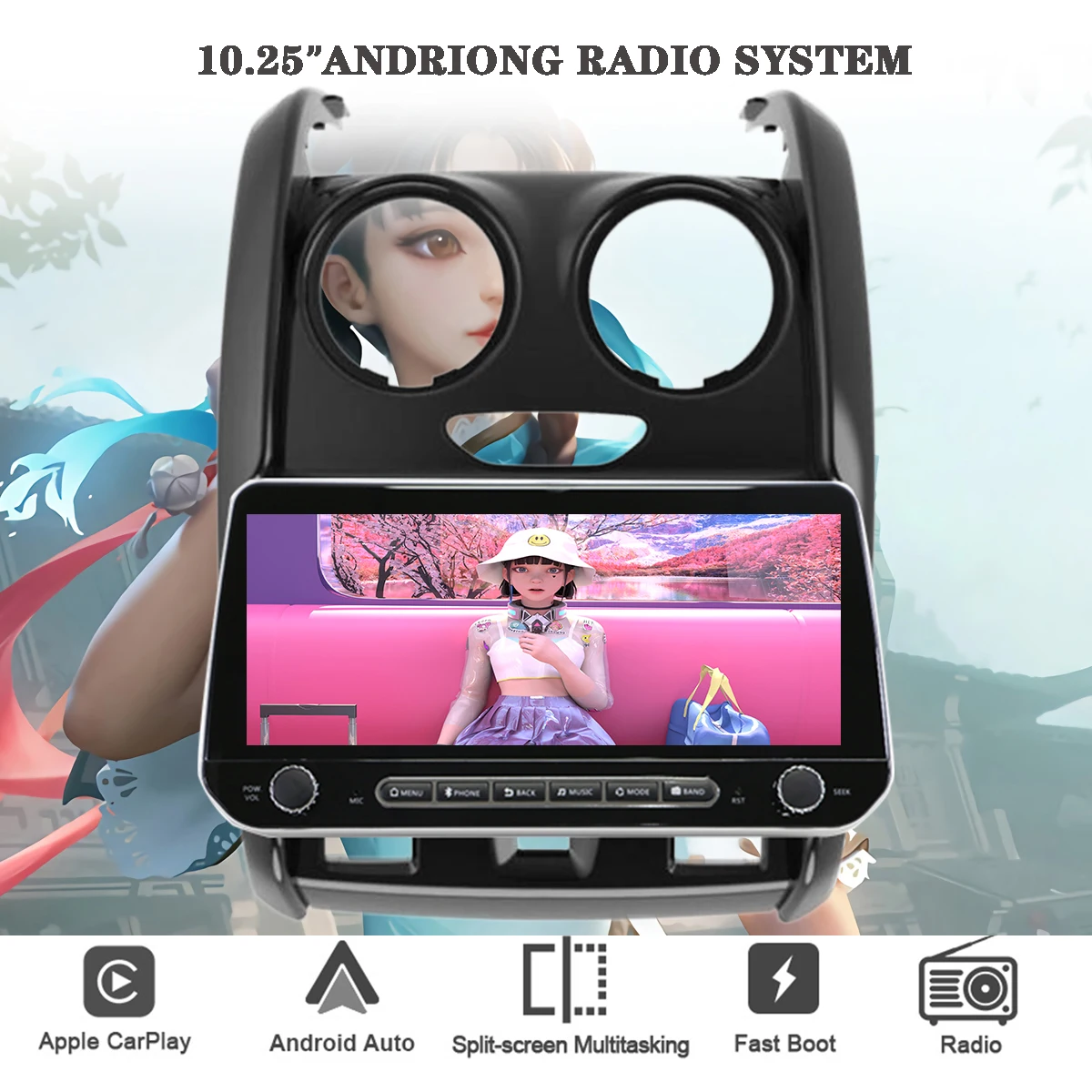 Per Renault Duster 2014- 2020 Auto Autoradio Multimedia Gps Navi Head Unit Android 13 8G Ram Carplay 4G Lte Wifi Cassette Dvd Dab