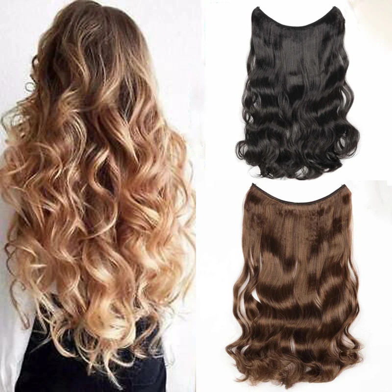 

WERD Hair Extension Women Fish Line Hair Extensions Invisible Wire No Clips in Hair Extensions Big Wavy Hairstyle