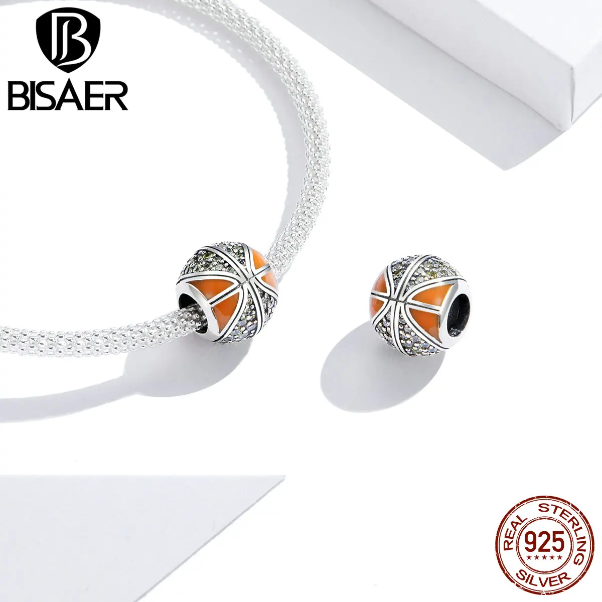 Lucky 24 Beads BISAER 925 пробы Серебряный спортивный менталитет никогда не сдается