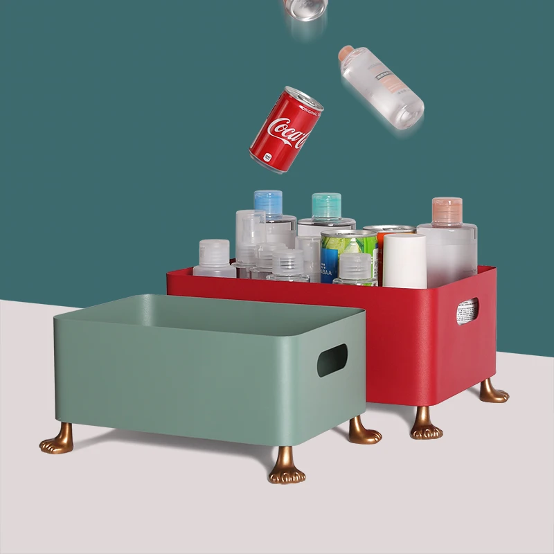 Nordic простой бытовой коробка для хранения косметики общежития настольный Большой Ёмкость стеллажи для выставки товаров закуски напитки для хранения в ванной, на кухне инструменты