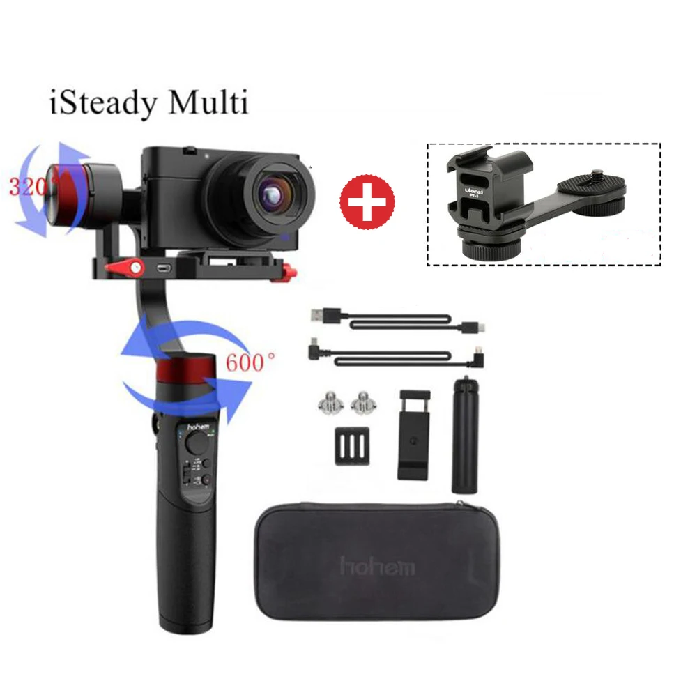 with PT-3 Hohem iSteady мульти 3 оси ручной карданный стабилизатор для цифровой камеры GoPro Hero 8 7 6 5 Osmo экшн Yi Cam SJCam смартфонов - Цвет: with PT-3