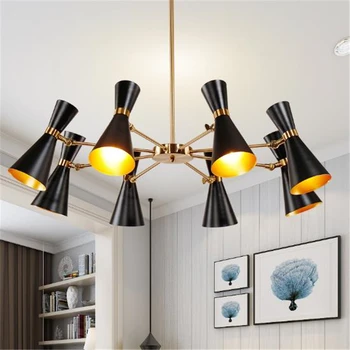

Black/white Postmodern Nordic Pendant Chandeliers Creative Dining Room Bedroom Pendant Fashion Art Light Free Shipping LED Bulbs