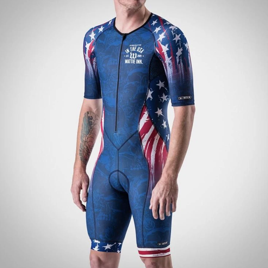 Wattieink открытый Трикотажный костюм для триатлона skinsuit Велоспорт мужской Велосипедный Спорт ciclismo Боди Набор всплеск Одежда MTB кожи костюм - Цвет: Серый