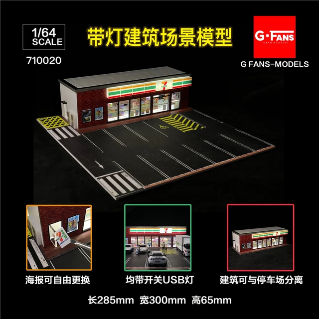 G-FANS 1:64 Diorama with LED Light 7-11 FamilyMart S Stores and