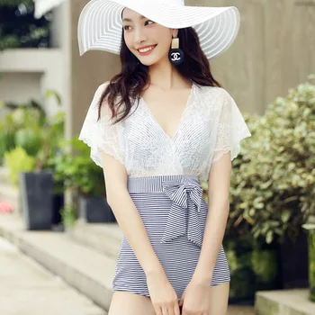 

One Piece Swimsuit Push Up Beachwear One-Piece Swimwear For Women Full 1 Korean Hot Korea Ins Red 2019 New Thin Cover Sexy