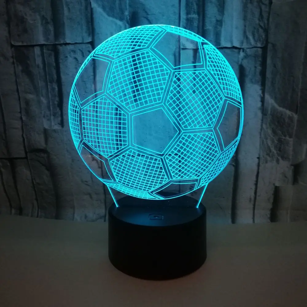 

Colorful Football 3D Creative Visual Small Night Lamp 3D Lamp Foreign Trade Hot Sales Desktop Creative 3D Units