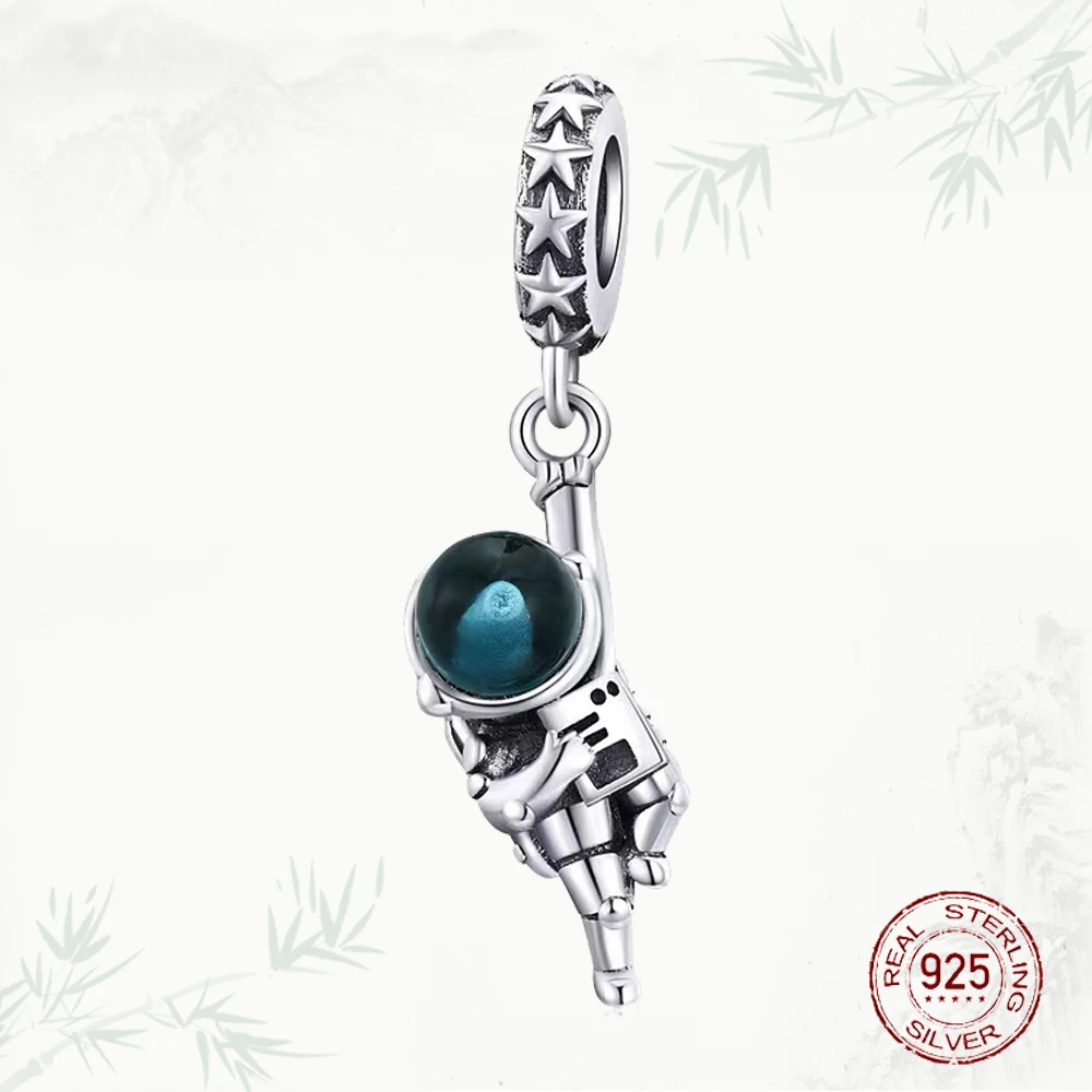 

Bracelet DIY jewelry beads 925 Sterling Silver spaceman metal charm makes suitable for primitive
