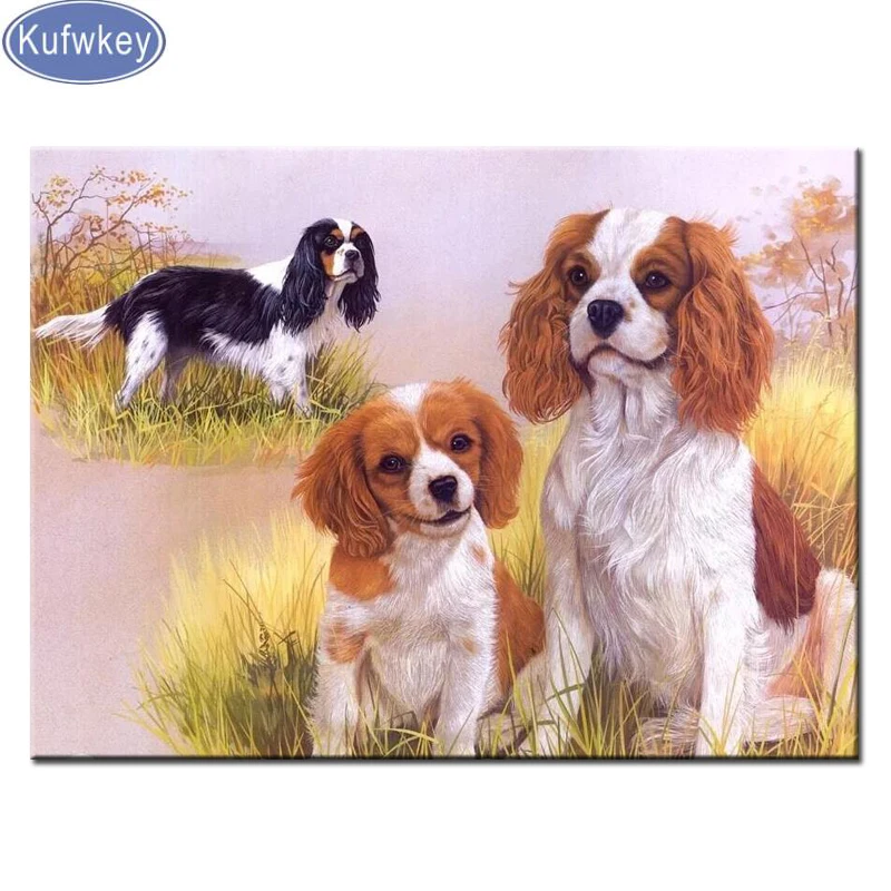 

Cavalier King Charles Spaniel Dog Diamond Painting Cross Stitch diamond Mosaic Full square Diamond Embroidery cute pet puppy