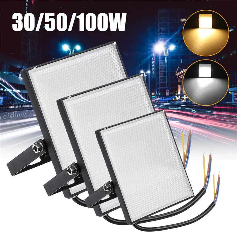 AC165-265V Светодиодный прожектор светильник 30W 50W 100W Светодиодный точечный светильник для студийной фотосъемки наружное настенное освещение Водонепроницаемый IP65 потолочные светильник Теплый Холодный белый