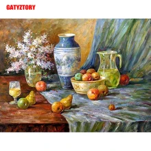GATYZTORY 5D алмазная живопись Полная площадь DIY домашний декор мозаичные Стразы Картина на холсте с логотипом на заказ настенные художественные фрукты и цветы