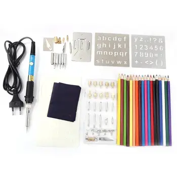 

77pcs Electric Solder Sation Iron Kits Carving Pyrography Portable Small Size Easy to Operate for Wood Burning Tool 265x145x50mm