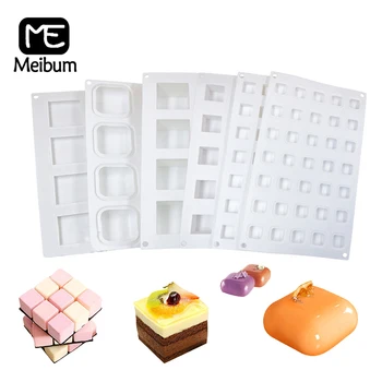 

Meibum 7 Types Square-Shaped 3d Silicone Mold Cake Decorating Tools Mousse Muffin Pan Baking Form Kitchen Accessories
