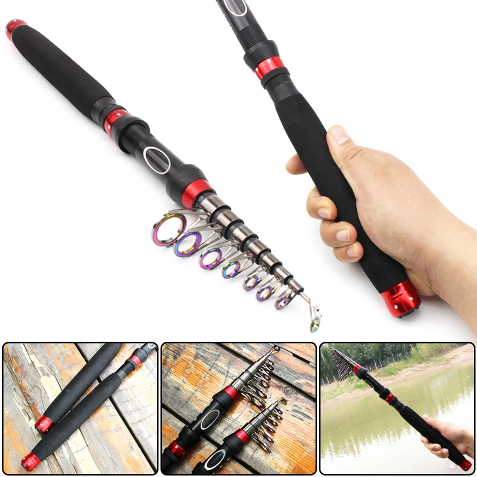 Lure Fishing Rod Telescopic Fishing Rod Rotatable Wheel Seat Portable And  Durable Throw Surfcasting Shore Casting Pole Delicate - AliExpress