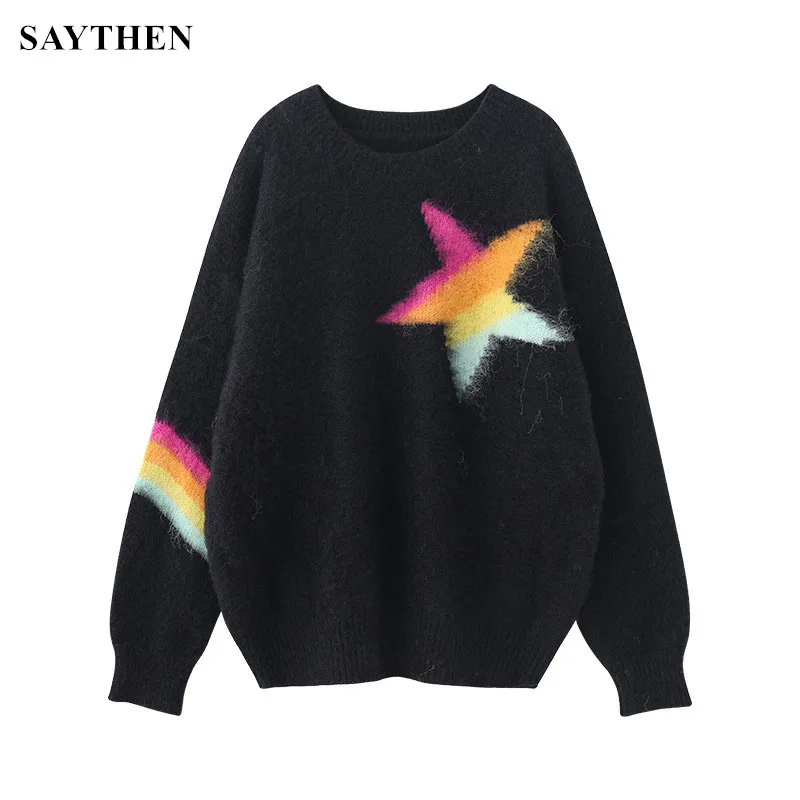 Christmas style design sense loose soft waxy knitted sweater