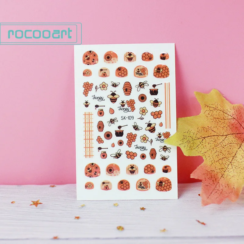 SK-109 Rocooart beauty, мультипликационный рисунок, детские наклейки для ногтей, клей, сделай сам, искусство для ногтей, тату, временно, наклейки для ногтей, Декор - Цвет: SK-109