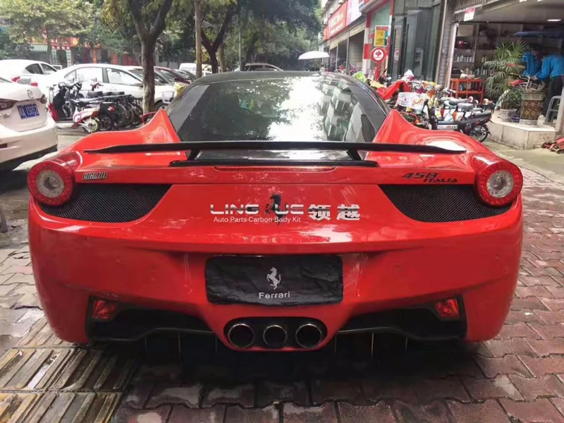 Для Ferrari 458 Coupe трансформер 2011 2012 2013 автомобильный Стайлинг углеродное волокно задний спойлер на крыше задний багажник декоративное крыло