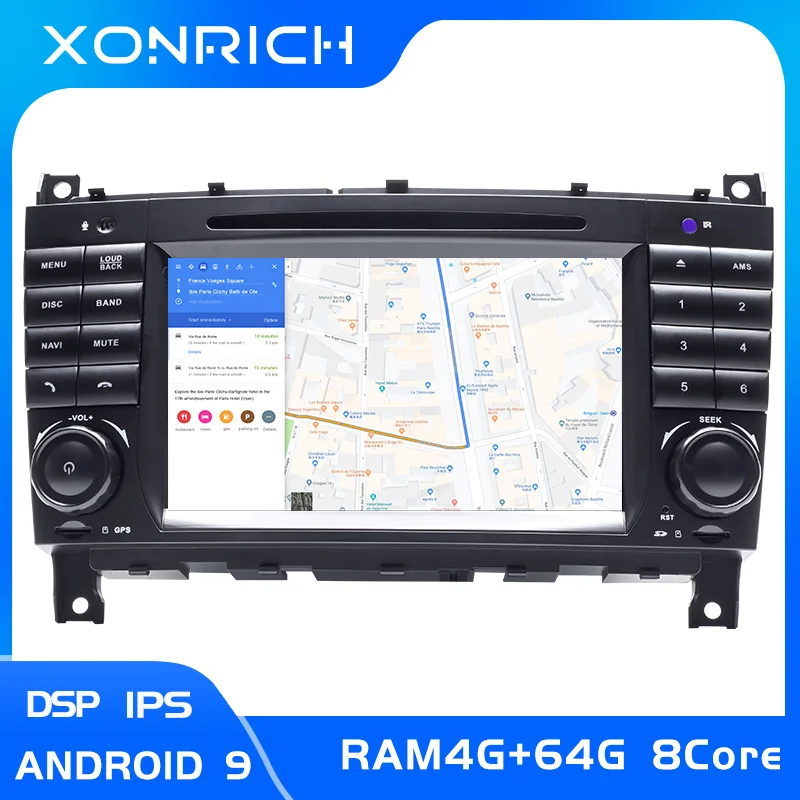 IPSDSP 4G 64G 2 Din Android 9,0 gps Авторадио автомобильный мультимедийный плеер для Mercedes/Benz/Sprinter/W203/W209/A180/Viano Vito/a-класс