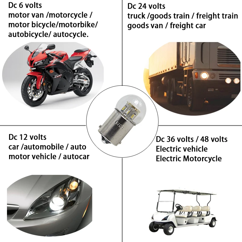 Ampolletas Led Light 1156 Ba15s 6v 12v 24v 36v 48v 1.5w S25 Canbus