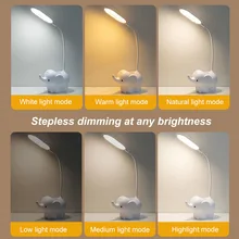 

Creative Elephant Animal Led Table Lamp Charging Plug-in Dual-Use Three-Color Temperature Adjustable Reading Learning Table Lamp