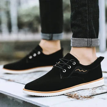 

Hot Sale Casual Shoes Men Sneakers Classic Autumn Shoes Men's Casual Flat Oxford Shoes Fashion Male Office Shoes Black Leather