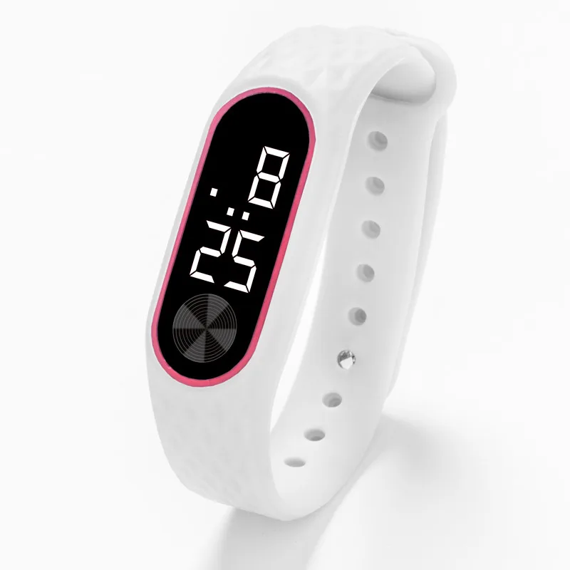 Горячая светодиодный цифровой выставка браслетов часы модные женские часы мужские часы силиконовый ремешок электронные часы спортивные детские часы XB40 - Цвет: Белый