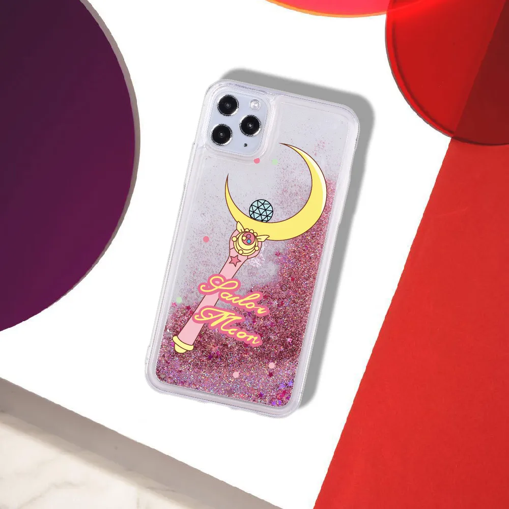 Stars Magic Sparkle Liquid Real Glitter Phone Case Fundas Cover for iPhone 11 12 Pro X XS XR Max 7 8 7Plus 8Plus Phone Coque