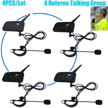 4 adet profesyonel futbol hakem Bluetooth interkom sistemi futbol Arbitro iletişim kulaklık interkom FM