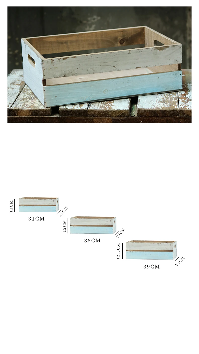 distressed painted handmade solid small decor wood crate (4)