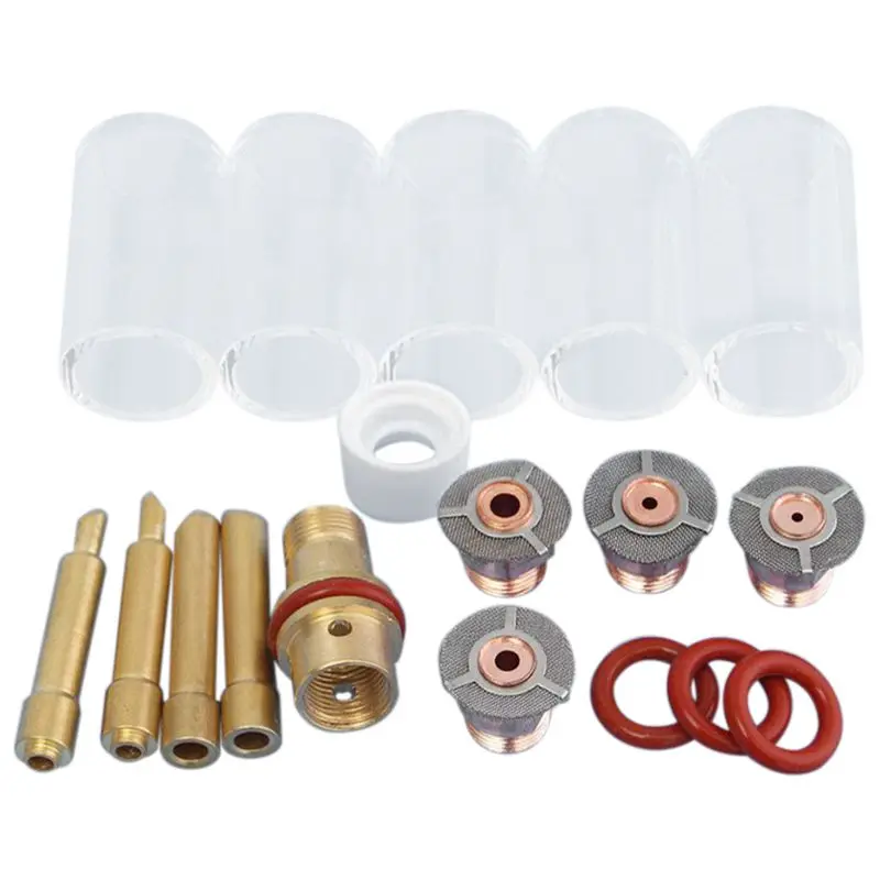 

1 Set 18 Pcs Tig Welding Torch Collet Body Pyrex Cup Accessories For WP-17/18/26 Series Welding Machine