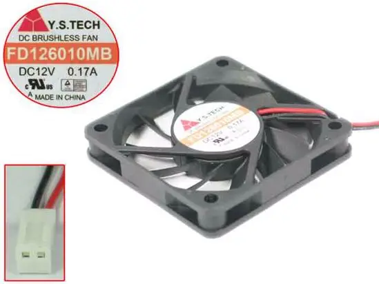 

Двухпроводной Вентилятор охлаждения сервера Y.S TECH FD126010MB DC 12V 0.17A 60x60x10mm