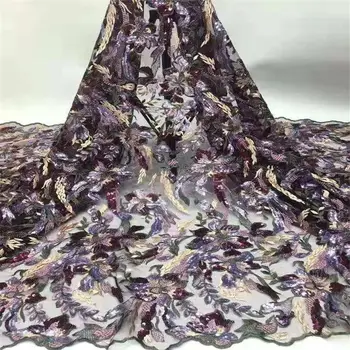 

2020 African Lace Fabric French Sequins Net Lace High Quality African Sequin Lace Fabric Latest French Sequins Fabric HX1263-1